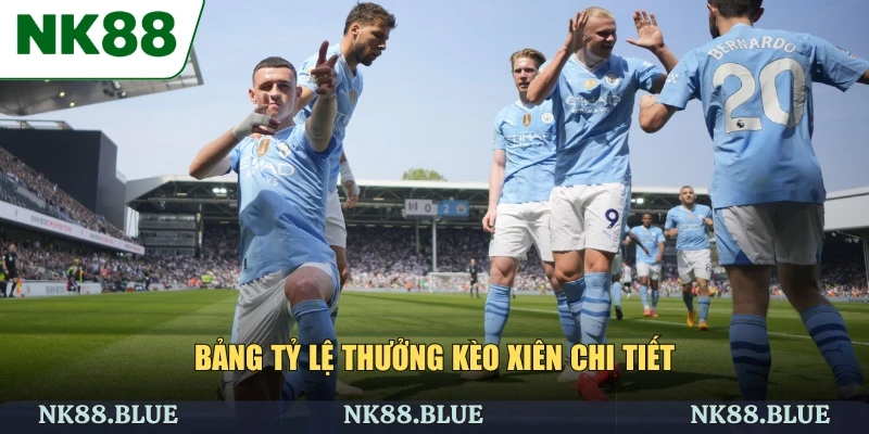 Bảng tỷ lệ thưởng kèo xiên chi tiết